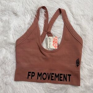 NWT FP Movement by Free People Ribbed Sports Bra in Dusty Rose Mauve